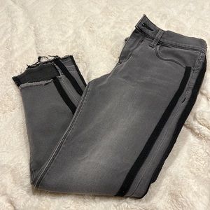 EXPRESS| gray mid rise legging jean size 2S stretch cropped hem